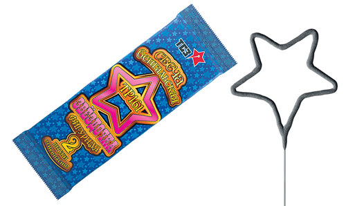  Бенгальские свечи фигурные 2 шт "Звездочка"  в Чебоксарах